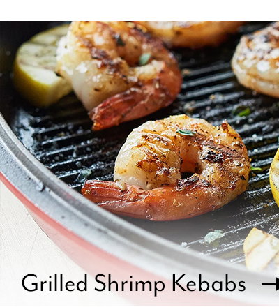 Grilled Shrimp Kebabs with Vegetable Rice