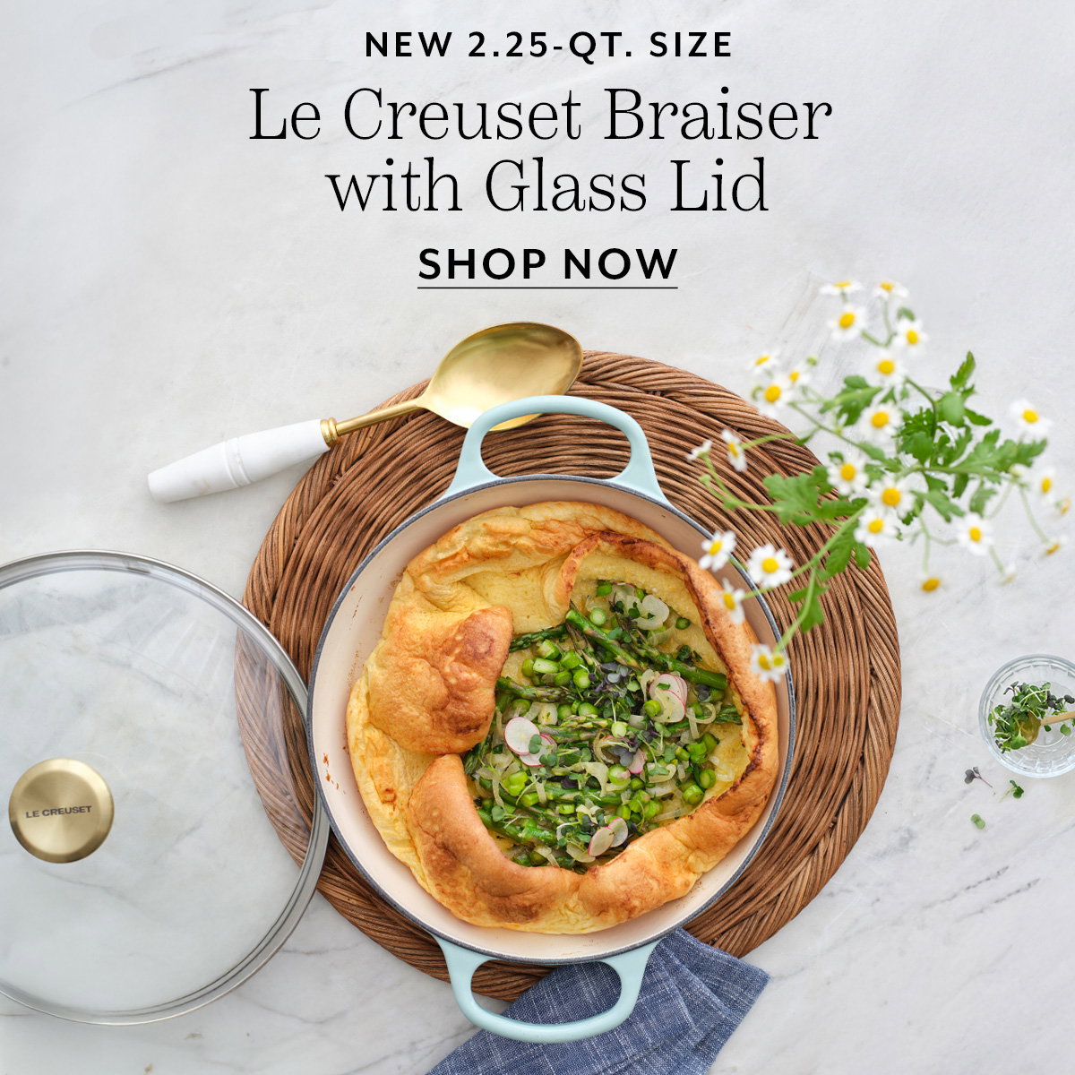 Le Creuset Signature Braiser with Glass Lid, 2.25 qt.