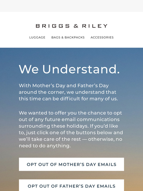 Don't Want Mother's Day or Father's Day Emails?