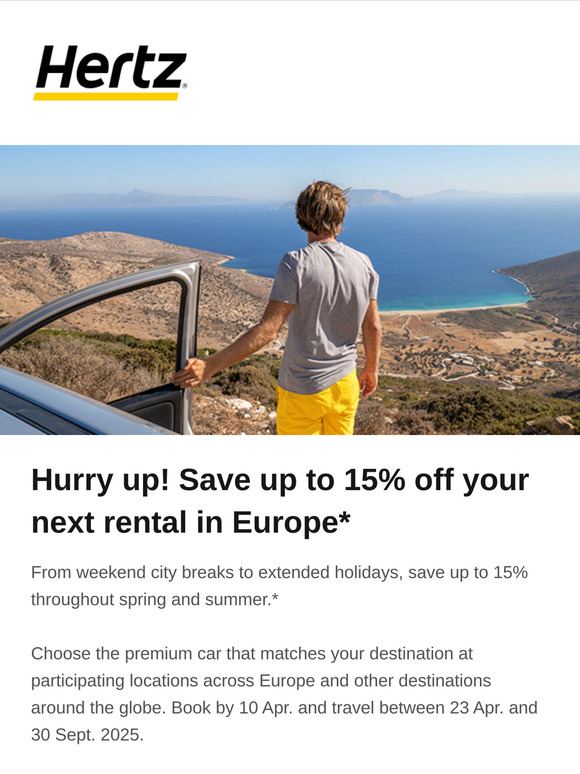 Last chance! Inside: Savings on your next rental in Europe