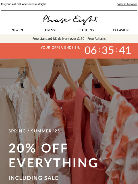 FINAL HOURS: 20% off everything