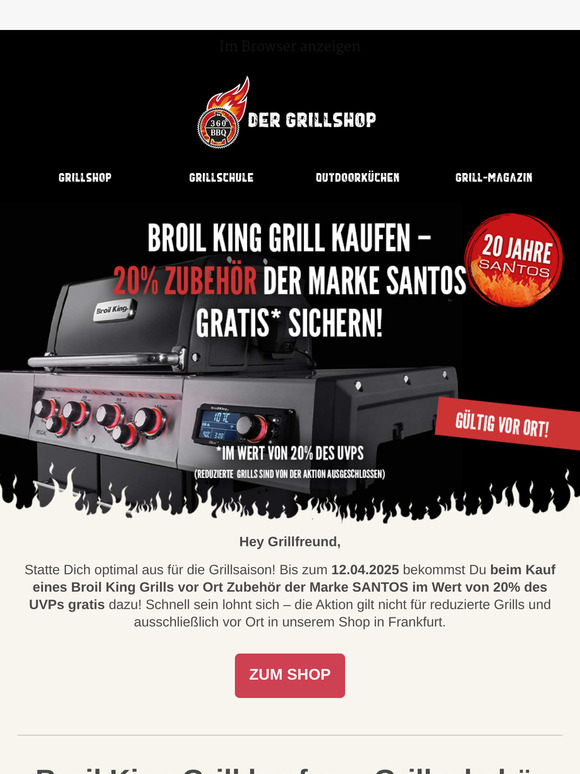 Broil King Grill kaufen – 20% Zubehör von SANTOS sichern!🔥