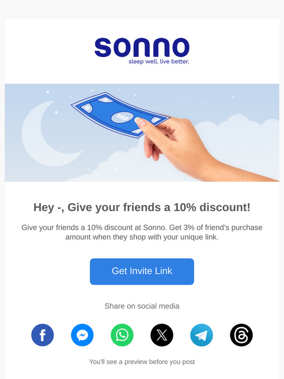 Exclusive: Get 3% of friend’s purchase amount for every friend you refer