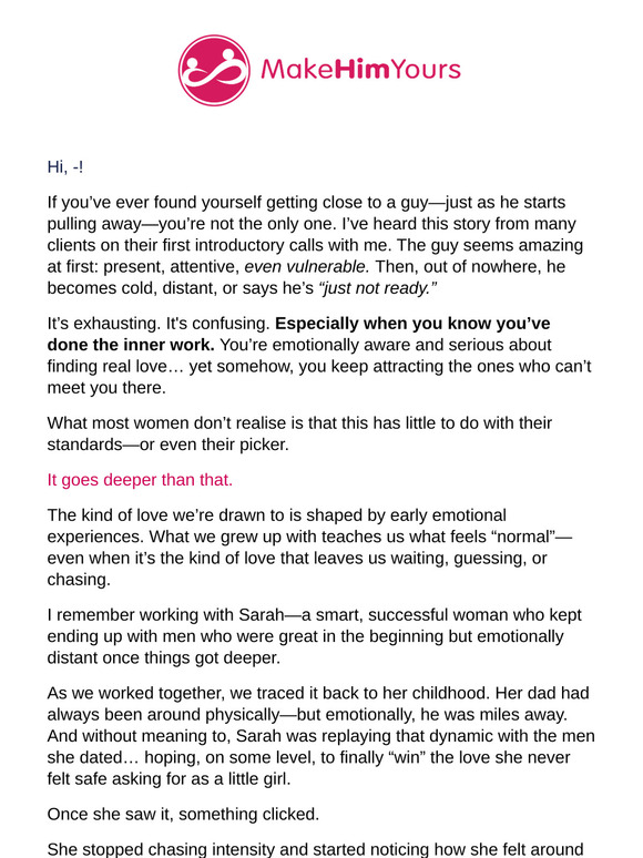 Still Attracting Emotionally Unavailable Men?