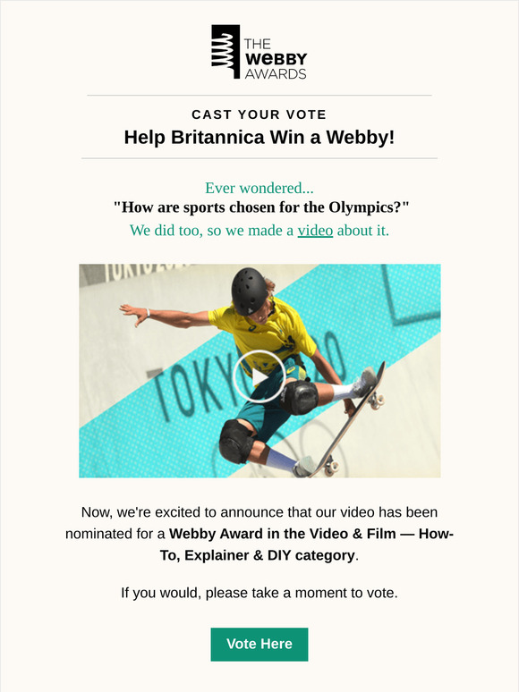 Help Britannica win a Webby Award