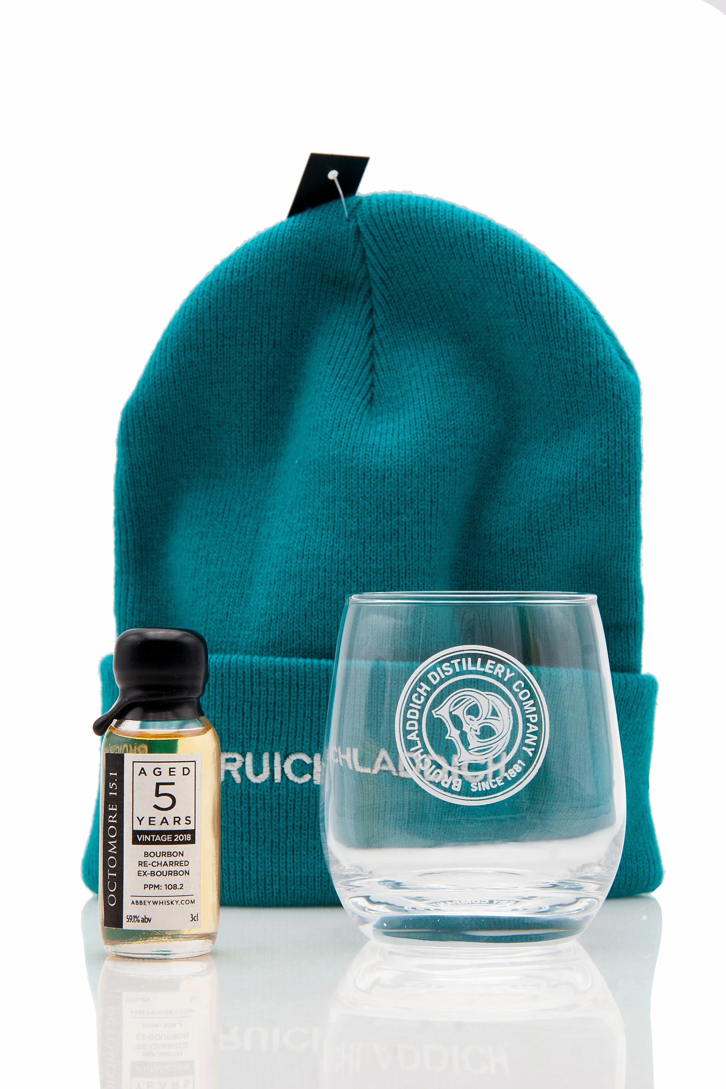 Octomore 15.1 - 3cl Sample Gift Pack (Bruichladdich Tasting Glass & Beanie Hat)