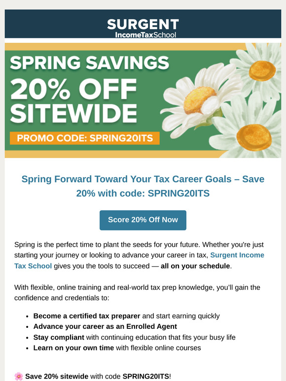 🌼 Grow your tax career this spring – save 20%!