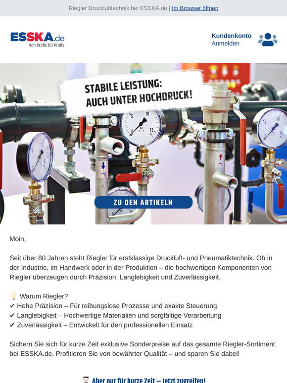 Druckluft & Pneumatik – Jetzt günstiger