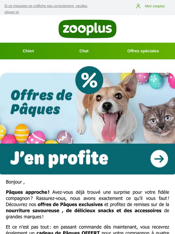 Offres de Pâques : économisez jusqu'à 20 % !