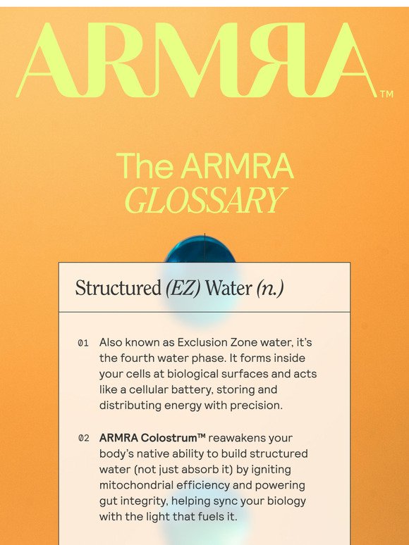 ARMRA GLOSSARY: Structured Water
