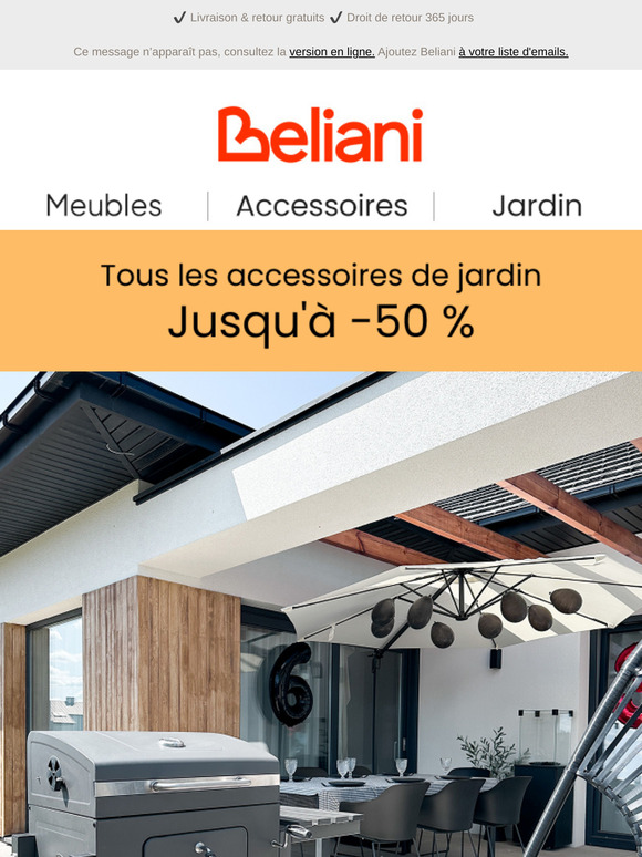 Jusqu'à -50 % sur tous les accessoires de jardin
