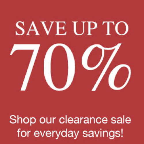 Save up to 70% - Shop our clearance sale for everyday savings!