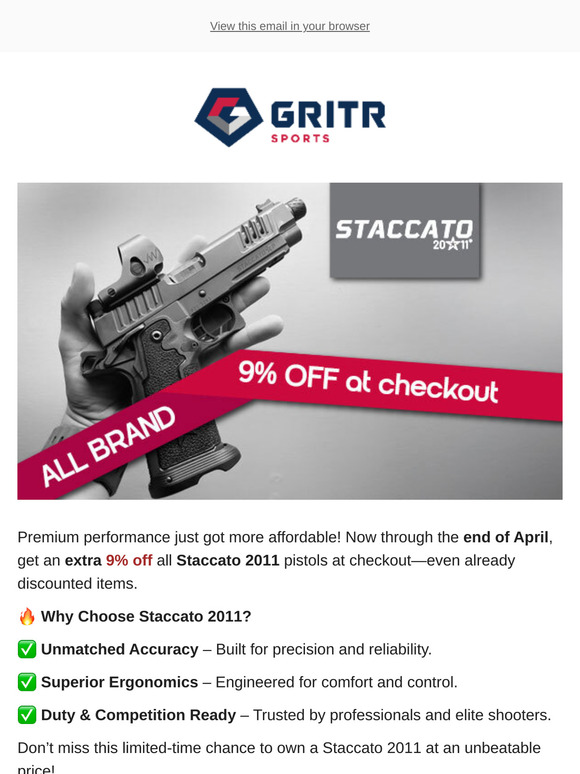 Staccato 2011 Pistols – Extra 9% Off at Checkout!