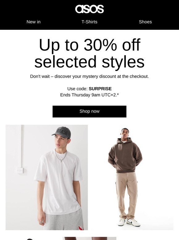Up to 30% off selected styles
