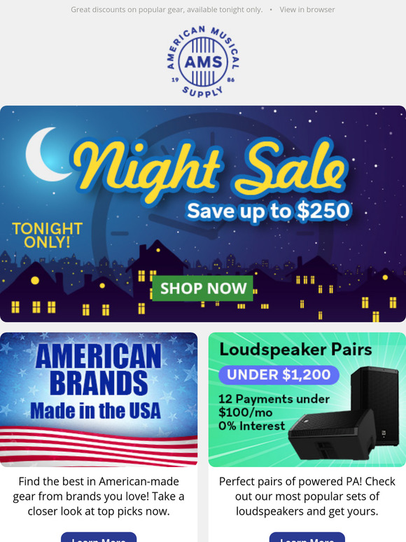 🌙 NIGHT SALE 🌙 One Night Only, Stay Up & Save Big on Gear You Need!