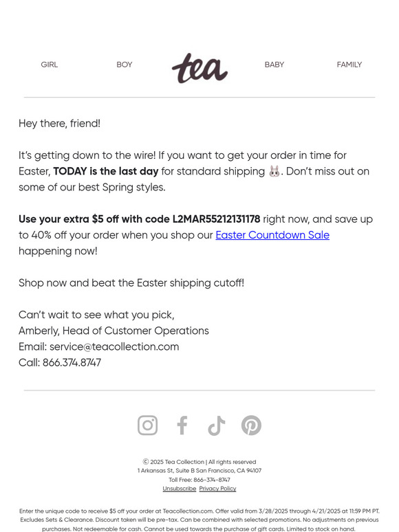 Last Chance for Easter Delivery—Shop With $5 Off! 🐣