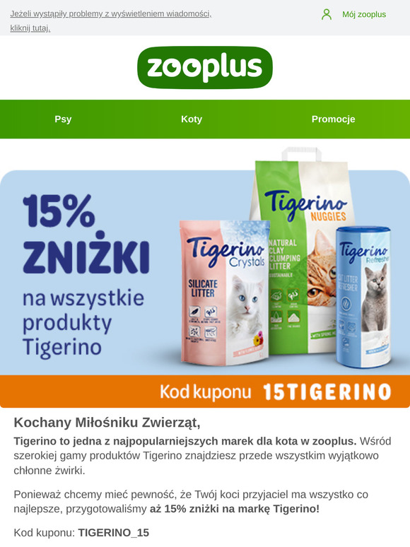 Aż 15% zniżki na żwirki Tigerino 😺