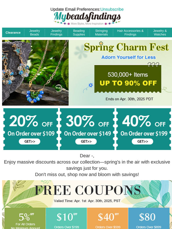 Mybeadsfindings Spring Charm Fest