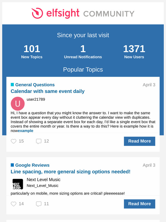 [Elfsight Community] Summary