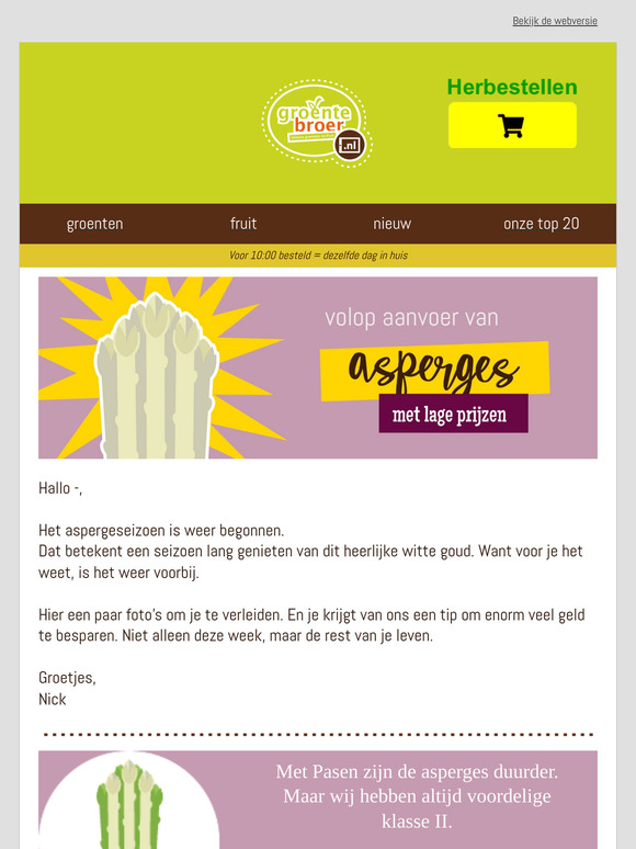 Asperges met flinke korting!
