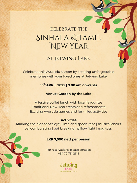 Celebrate this Avurudu at Jetwing Lake