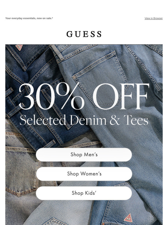 30% Off Selected Denim & Tees