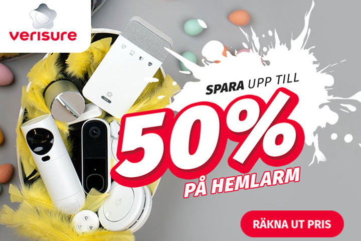 Spara upp till 50% på hemlarm hos Verisure