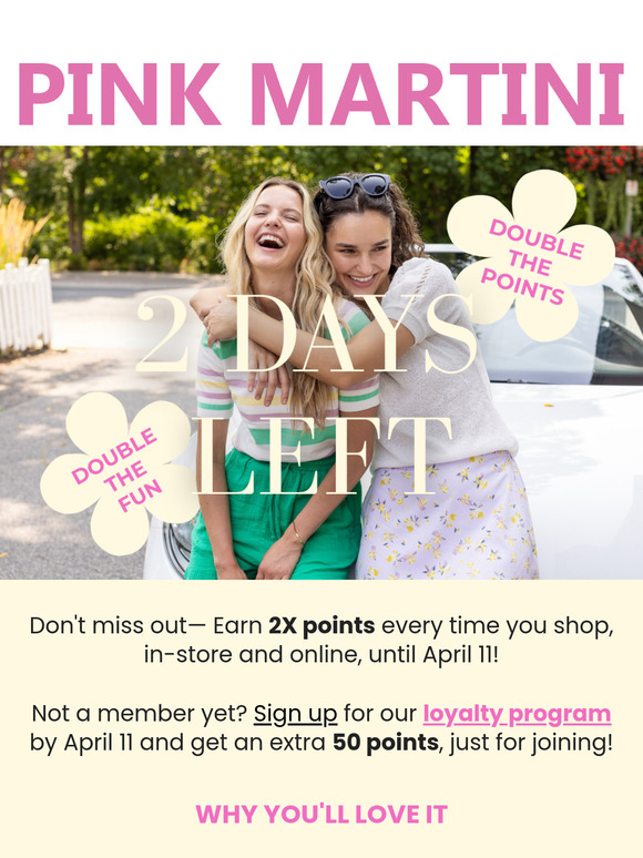 2 DAYS LEFT for 2X Points + Extra 50