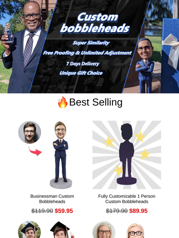 Best Gift Ever! Custom Bobbleheads Gifts 50% OFF Sale