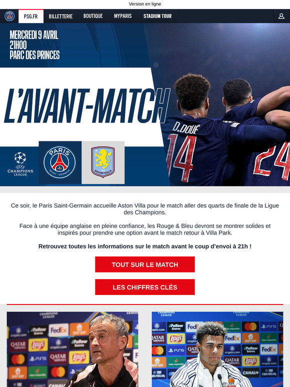 Matchday : PSG–Aston Villa, acte 1 🔴🔵