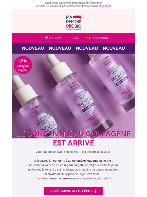 New : Notre concentré au collagène 1,5% 🤩