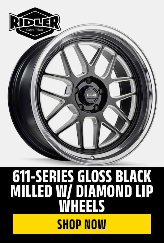 611-Series Gloss Black Milled w/ Diamond Lip Wheels