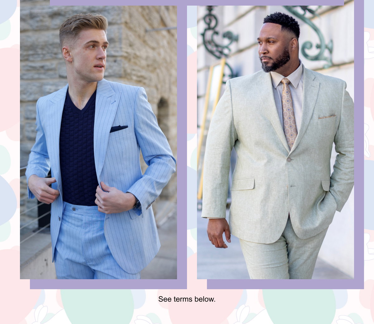 Image of two men in designer suits | see terms below