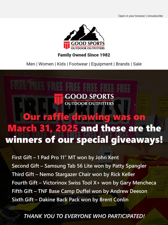 Announcing Our Lucky Giveaway Winners!