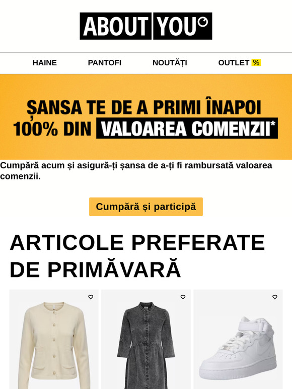 Șansa ta de a primi înapoi 100% din valoarea comenzii!