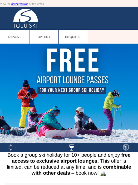 Free Airport Lounge Access When You Book a Group Ski Trip 🏔️❄️