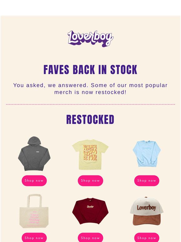 Restocked and ready