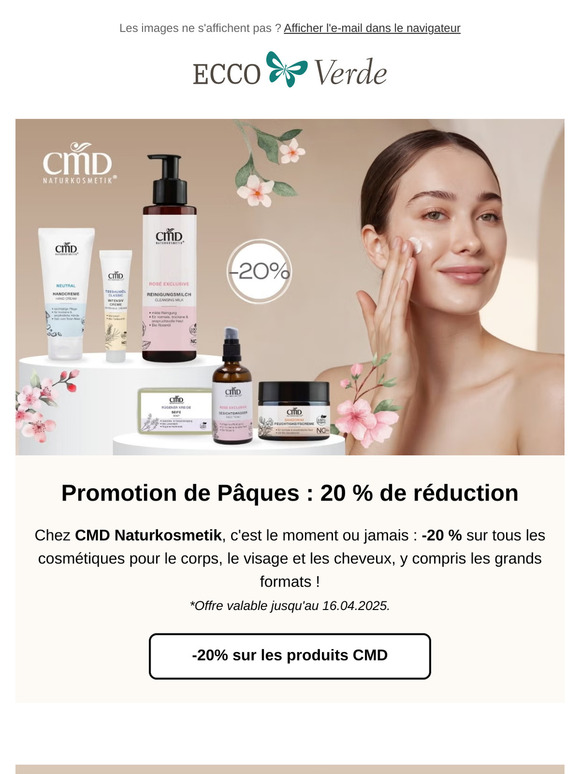 Promo de Pâques chez CMD Naturkosmetik : -20% ! 🐰🌼