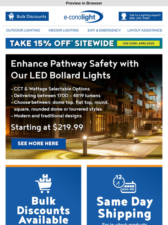 💡 Protect Your Grounds With LED Bollards + 15% Off!
