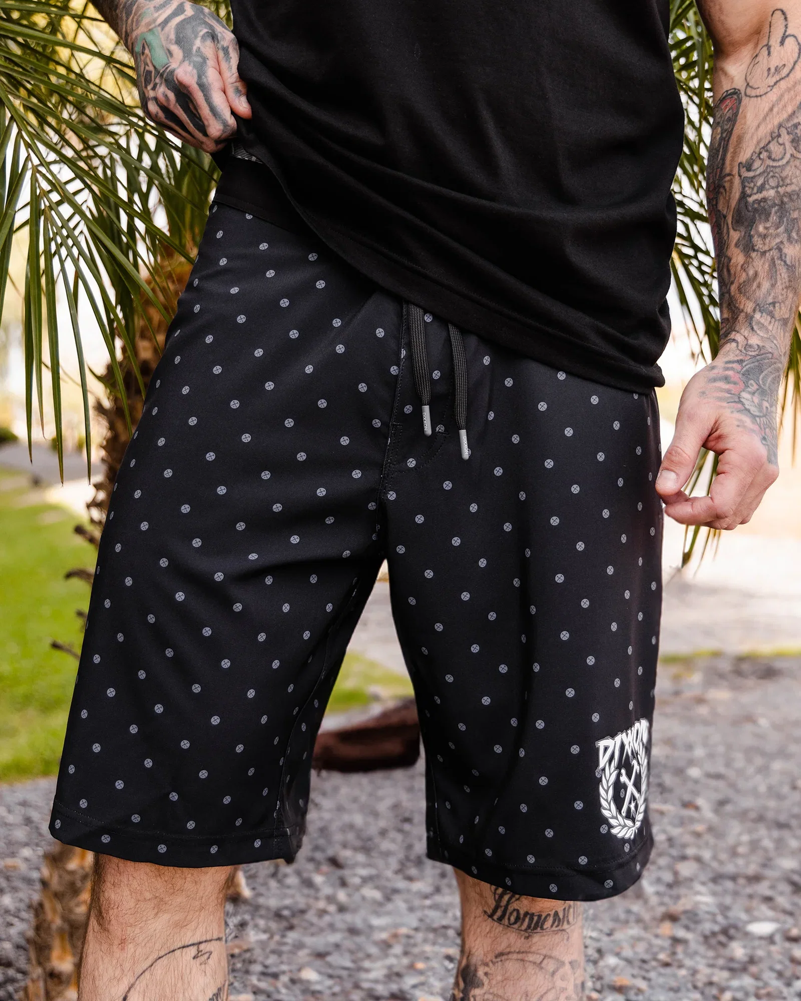 Image of Black & Gray Polkacide Boardshorts