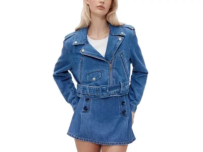 GapStudio Cropped Denim Moto Jacket 