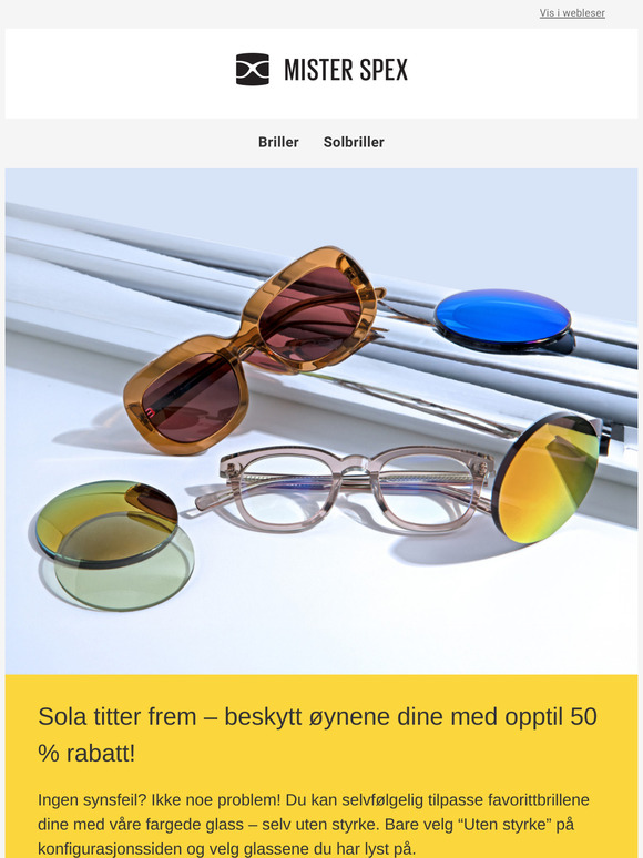 Få opptil 50 % rabatt på de perfekte solbrillene