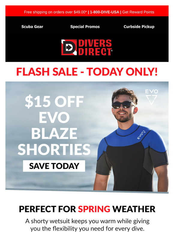 ONE DAY ONLY: EVO Shorty Wetsuits $15 Off!