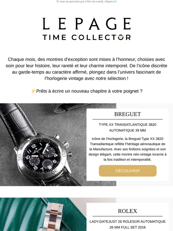 Trésors du temps, édition avril ⌚