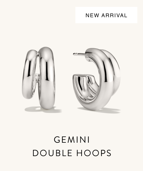 New Arrival. Gemini Double Hoops.
