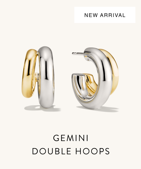 New Arrival. Gemini Double Hoops.