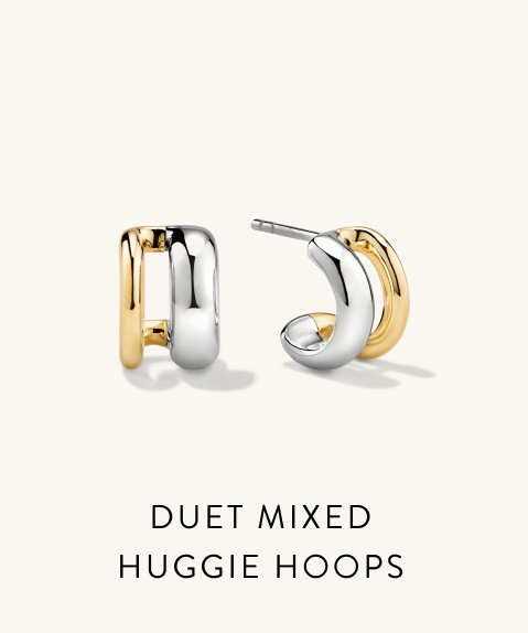 Duet Mixed Huggie Hoops.