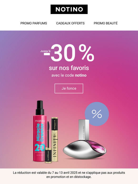 Jusqu'à 30 % de réduction sur vos produits préférés