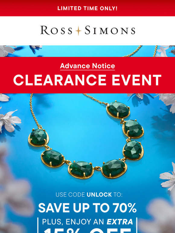 ⭐️ Enjoy early access to our Clearance Event! Save up to 70% on fabulous fine jewelry