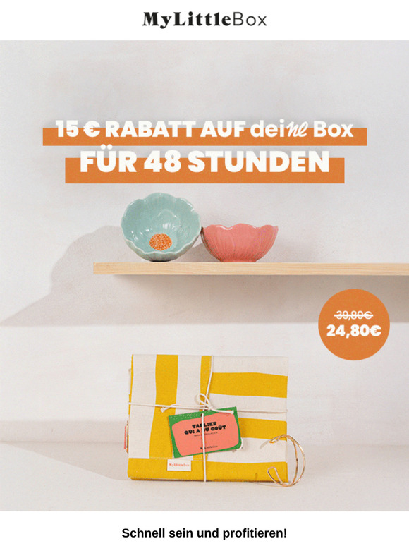 15 € Rabatt auf deine Box, aber nur für 48 Stunden!